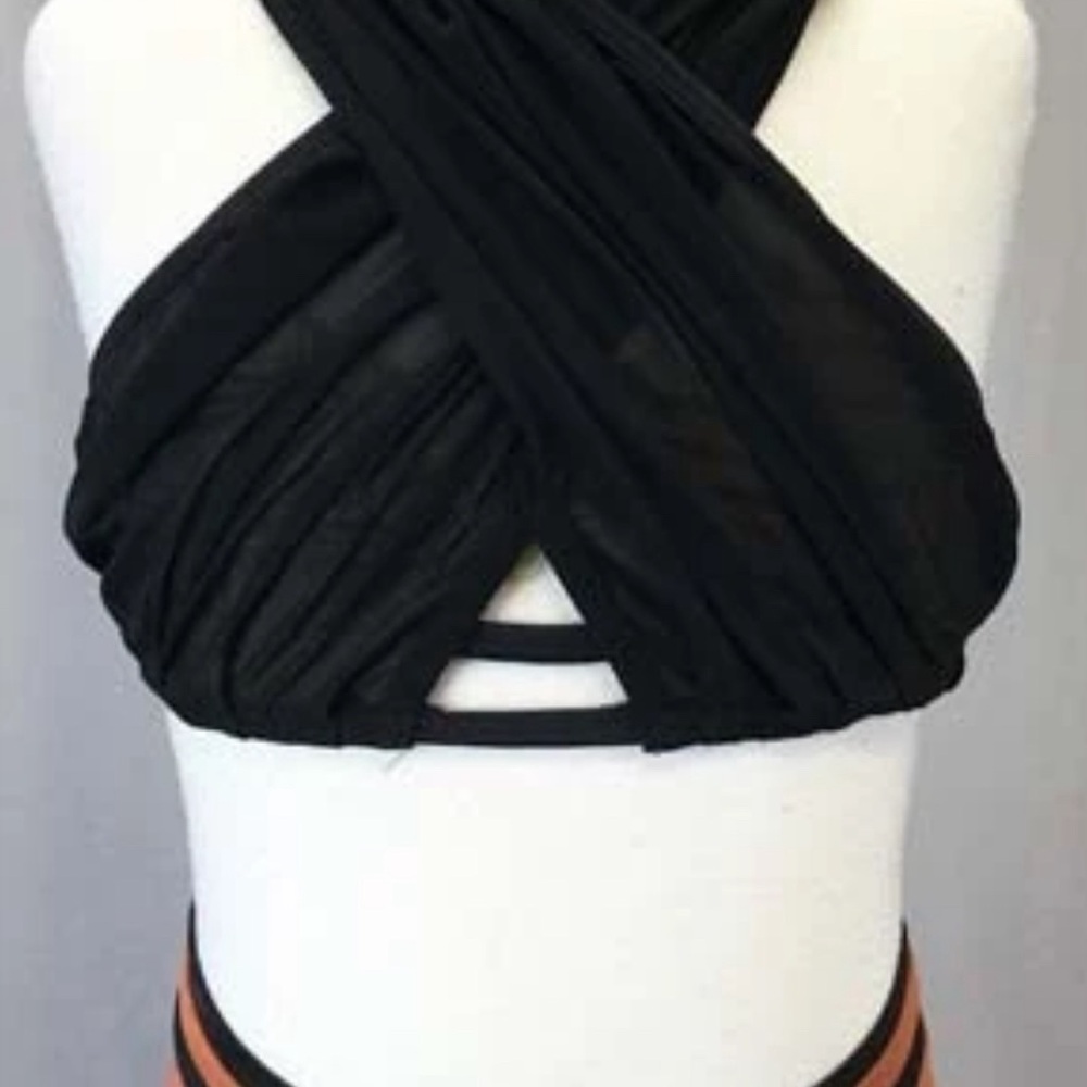 Dance costume base Crystal Couture black & copper : NWT medium child - Picture 2 of 3